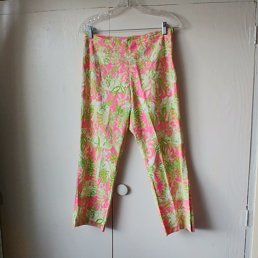 Vintage Lilly Pulitzer White Label Party Animal Capri SZ 4